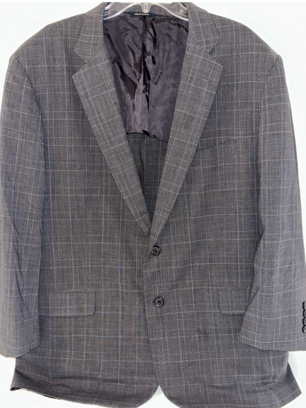 Brooks Brothers Brooks Cool
"Madison" grey plaid sport coat blazer size 48R, 43W